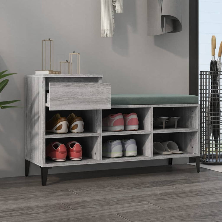 VIDAXL -Schuhschrank 102x36x60 cm propertiertes Holz Sonoma Grey