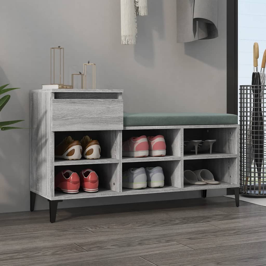 VIDAXL -Schuhschrank 102x36x60 cm propertiertes Holz Sonoma Grey