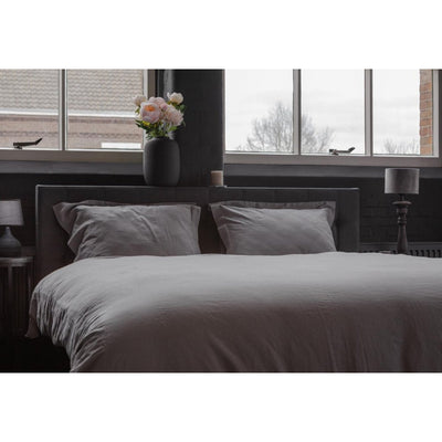 Zehn Cate Premium -Leinen Single Duvet Cover 140x200 220 cm wolkig grau