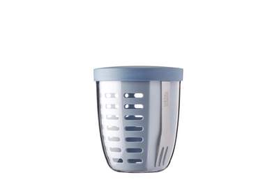 Mepal - Ellipse Obst-Gemüsetopf - 600 ml - inkl. Gabel - nordisches Blau