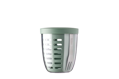 Mepal - Ellipse Obst-Gemüsetopf - 600 ml - inkl. Gabel - nordischer Salbei