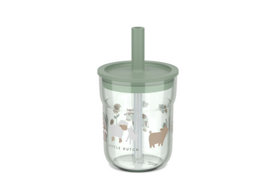 Mepal Mio Kinderbecher mit Strohhalm Little Dutch – 250 ml – leicht zu halten – Kindergeschirr – Little Farm