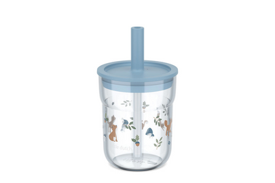 Mepal Mio Kinderbecher mit Strohhalm Little Dutch – 250 ml – gut zu halten – Kindergeschirr – Waldfreunde