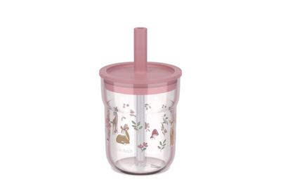 Mepal Mio Kinderbecher mit Strohhalm Little Dutch – 250 ml – leicht zu halten – Kindergeschirr – Feengarten