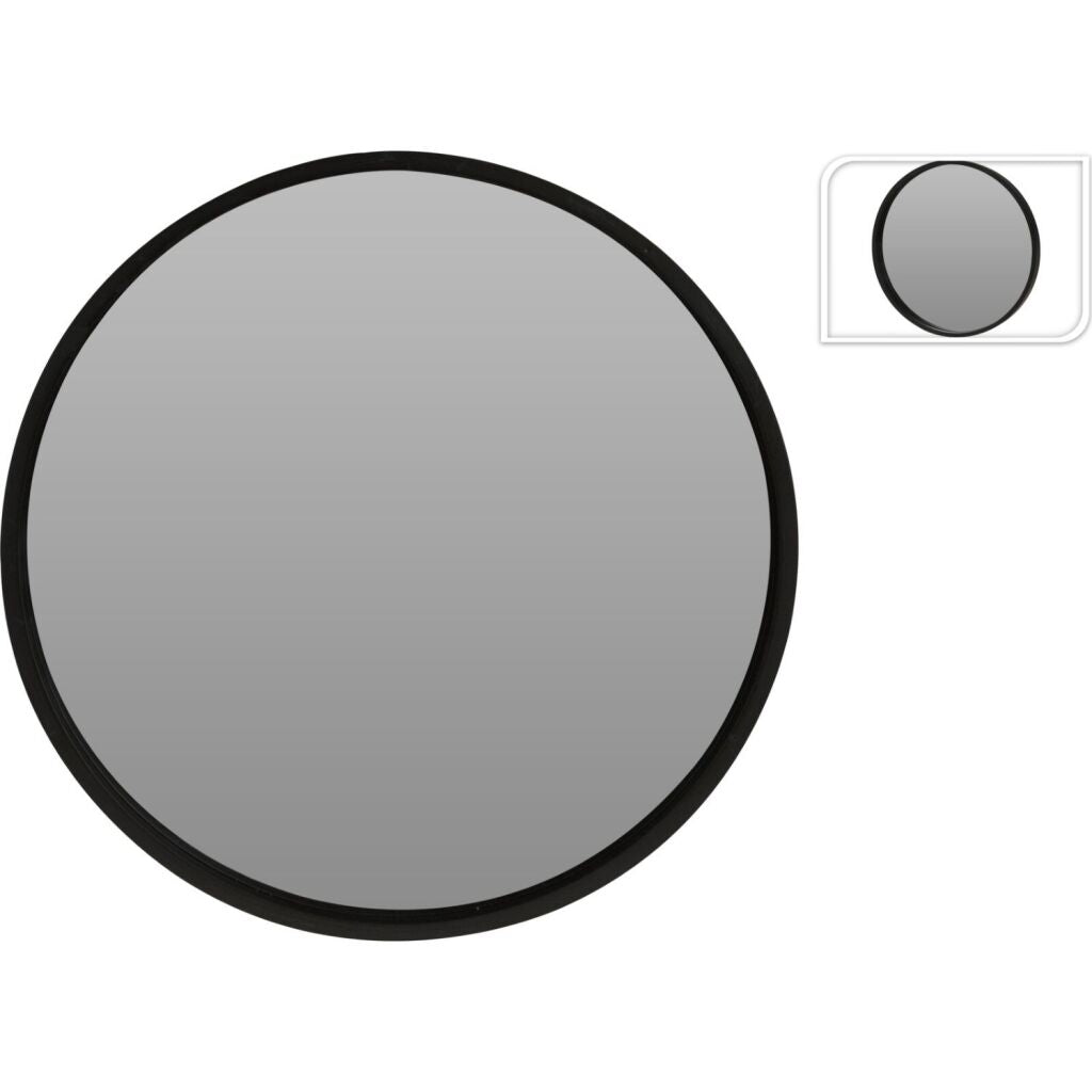 Spiegel runde Form 30 cm schwarz