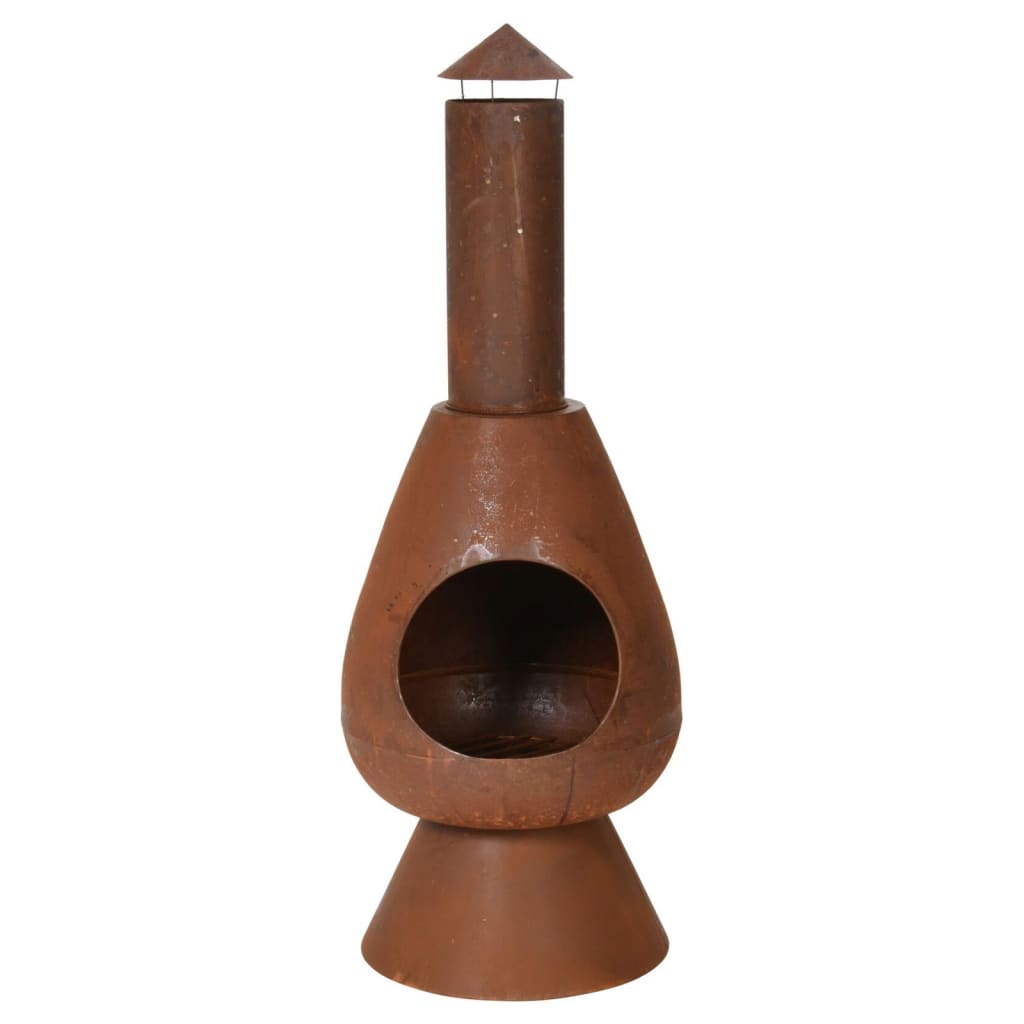 Progarden Prograrden Kamin mit Schornstein Umgebungs 110 cm Rost -Colored