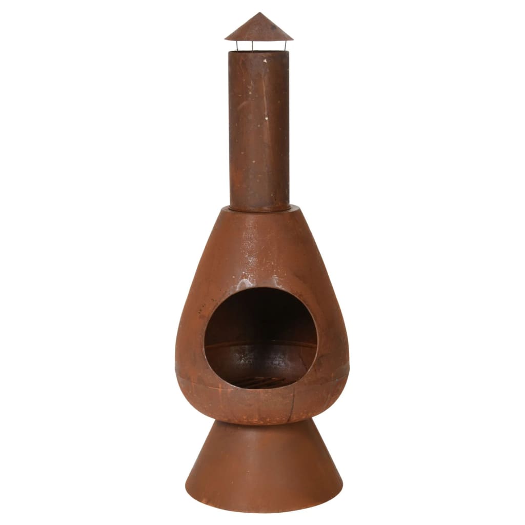 Progarden Prograrden Kamin mit Schornstein Umgebungs 110 cm Rost -Colored