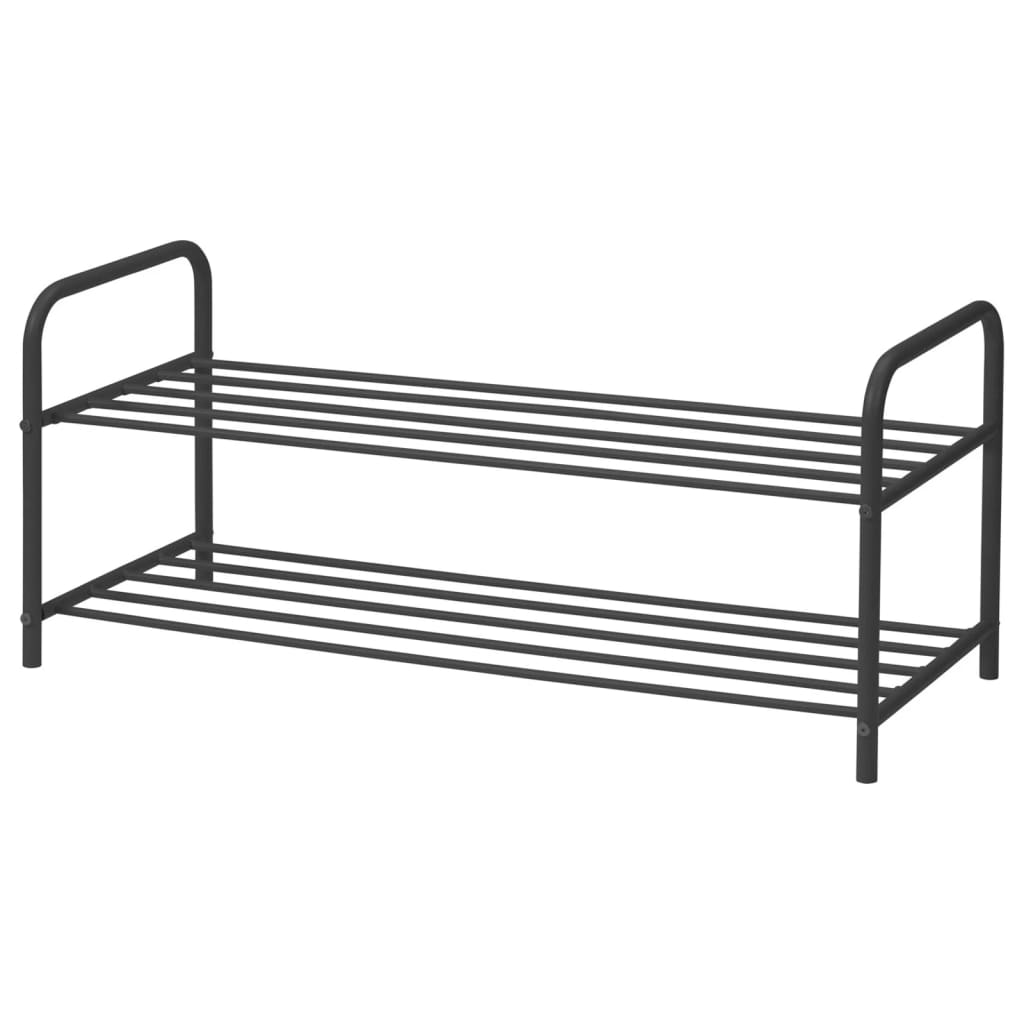 Speicherlösungen Aufbewahrungslösungen Schuhgepäckträger mit 2 Schichten 91x35x38,5 cm