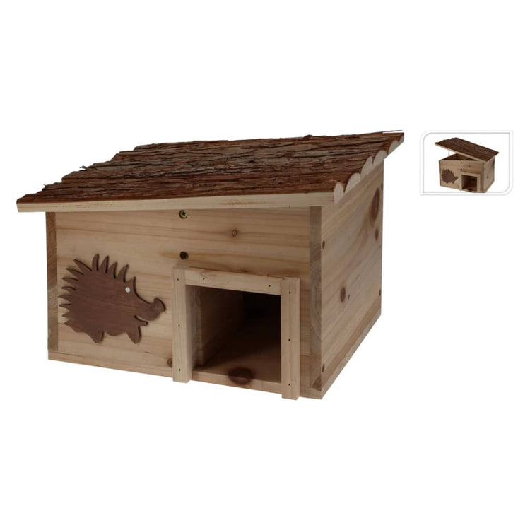 Prograrden Prograrden Hedgehog House 34x28x22 cm Holz mit Baumrinde