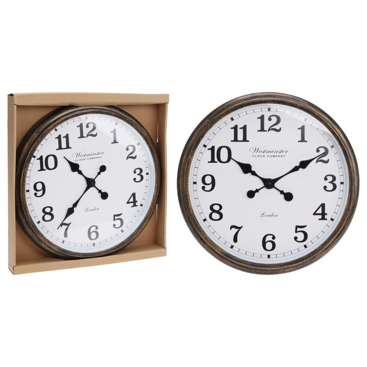 Hs Kollektion Hs Sammlung Walluhr London White und Braun