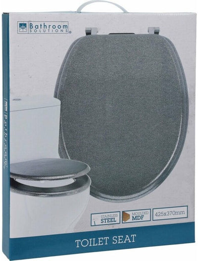 Bathroom Solutions Toilettensitz 45x37,5 cm Silber MDF