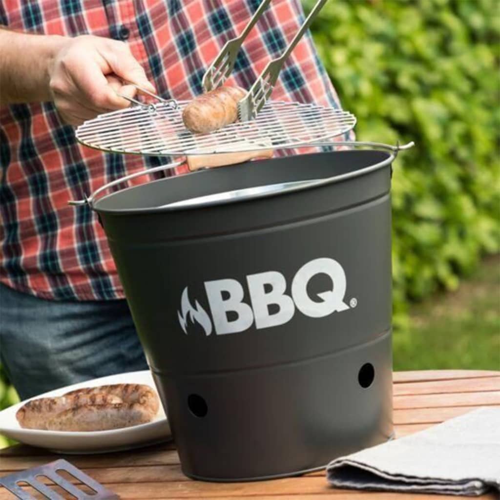 Prograrden Progrargen Barbecue Bucket BBQ 26 cm Mattschwarz