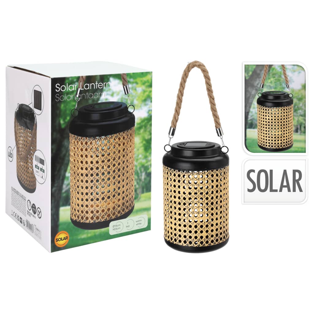 Proger Progarden LED-Solarantarn mit Griff 15x23 cm