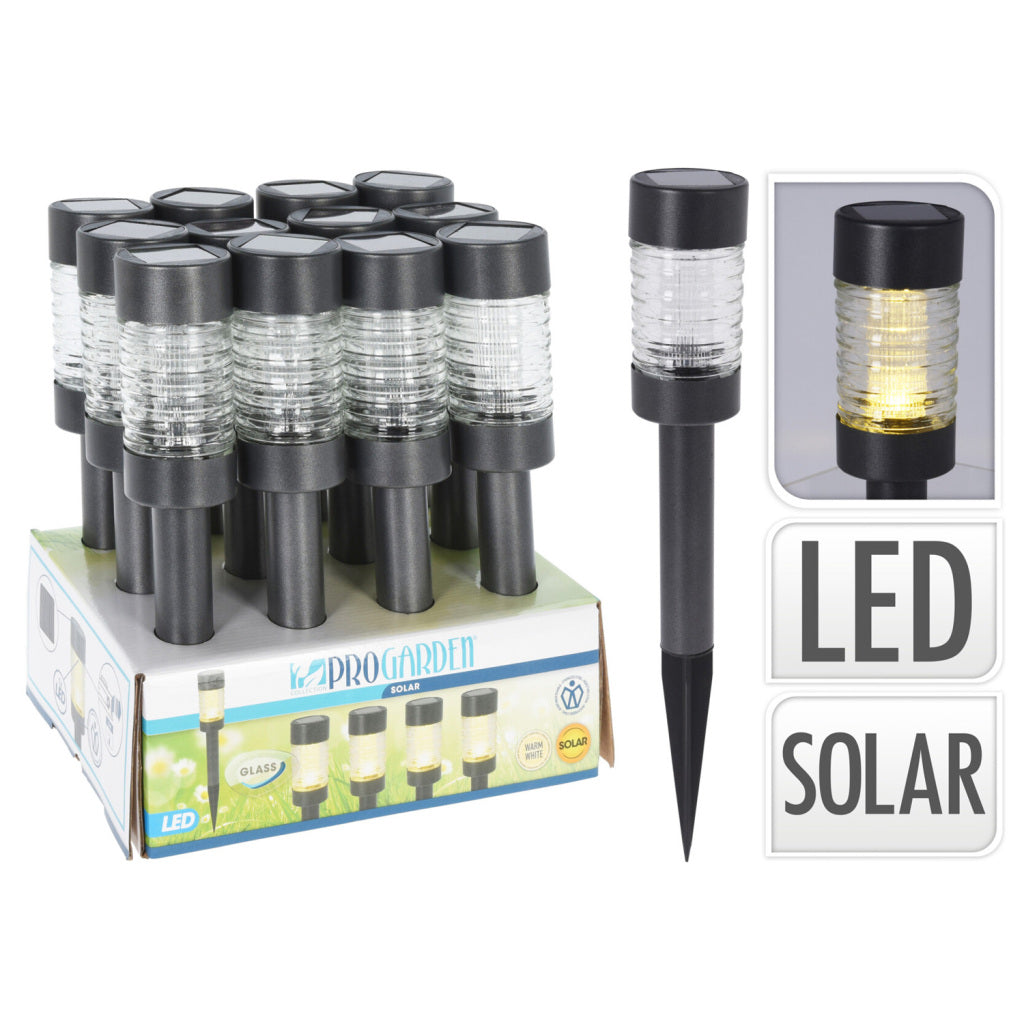 Pro -Gartengarten Solarlamp Anthrazit Edelstahlglas