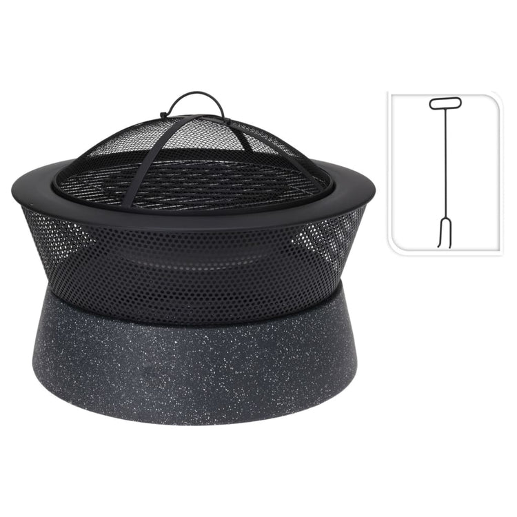 Prograrden Progarden Fire Bowl mit Grill um 54,5 x 54,5 x 38 cm schwarz
