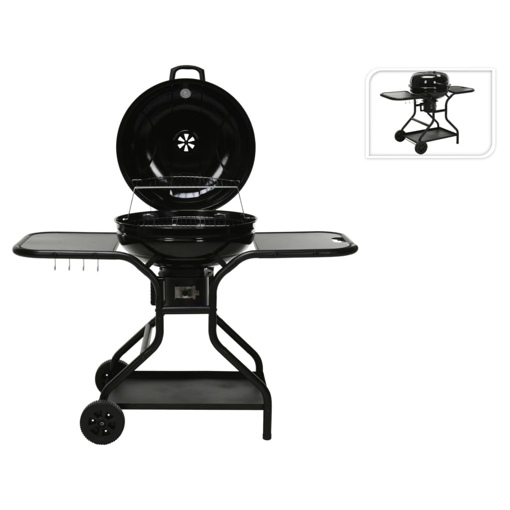 Progarden Progarden Grill auf Rädern mit Seitentisch schwarz