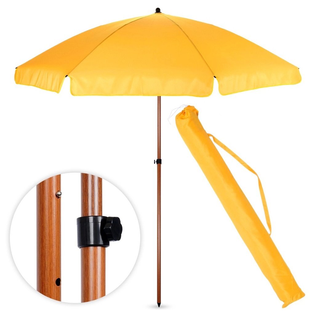 Sonnenschirm anderer Marken in Holzoptik 220 cm gelb