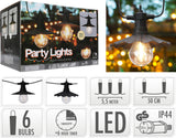 Pro Gartenpartybeleuchtung Außenbeleuchtung 6 LED-Filamentlampen warmweiß 5,5 Meter Partybeleuchtung für draußen - afbeelding 2