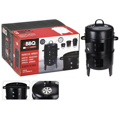 Prograrden Progarden Charcoal Grill mit Kamin und 2 Grillgrills schwarz