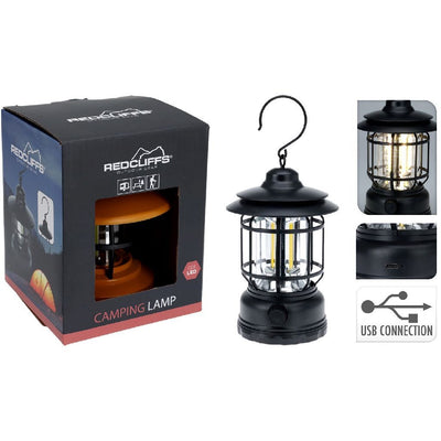 Redcliffs Campinglampe USB wiederaufladbar schwarz