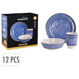 Redcliffs 12-teiliger Campingservice Set Melaminblau - afbeelding 2
