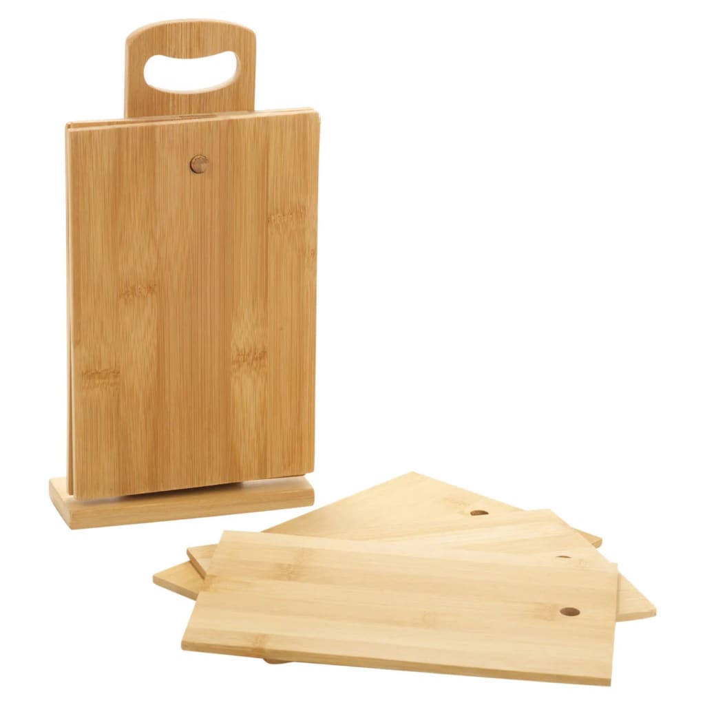 Ausgezeichnetes Haushaltswaren-Hauswaren 7-teiliger Schneidebrettset mit Rack Bambus