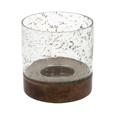 Hbx Natural Living Kerzenhalter Blasenglas H13D13 Schwarz