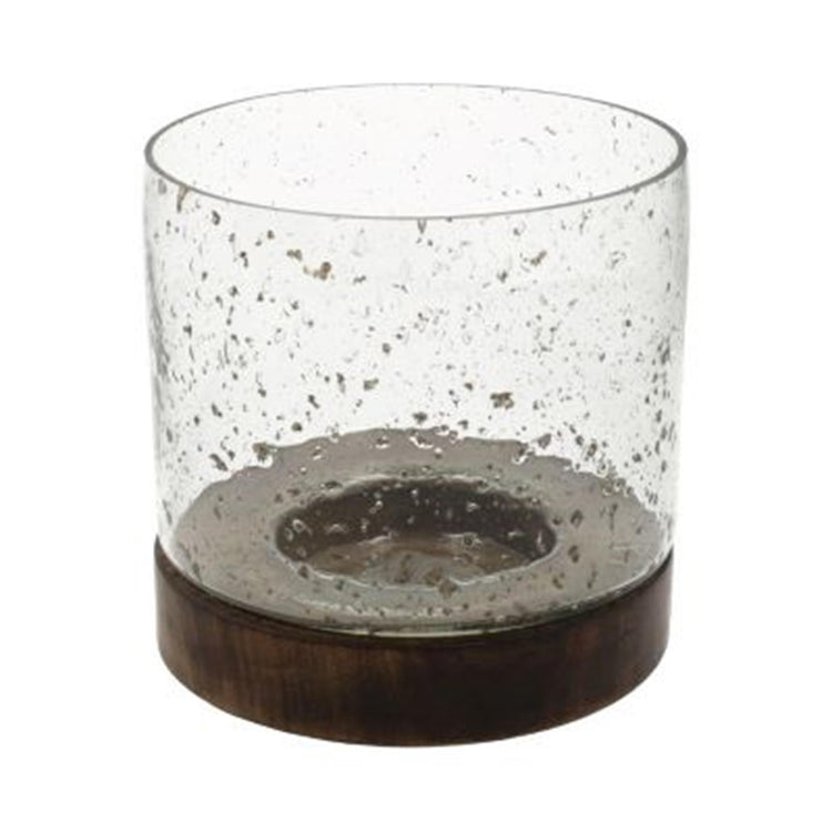 Hbx Natural Living Kerzenhalter Blasenglas H16D17 Schwarz