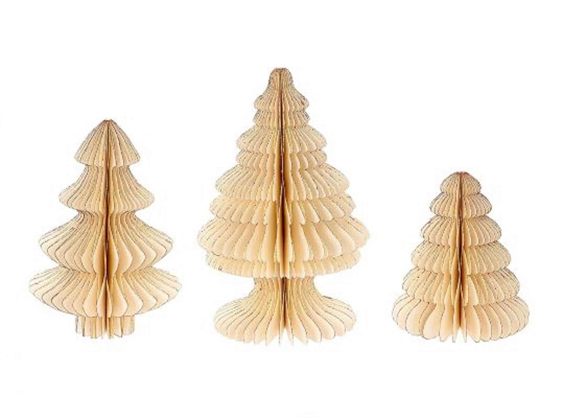 Hbx Natural Living Weihnachtsbaumpapier, faltbar, 3-teilig, gebrochenes Weiß