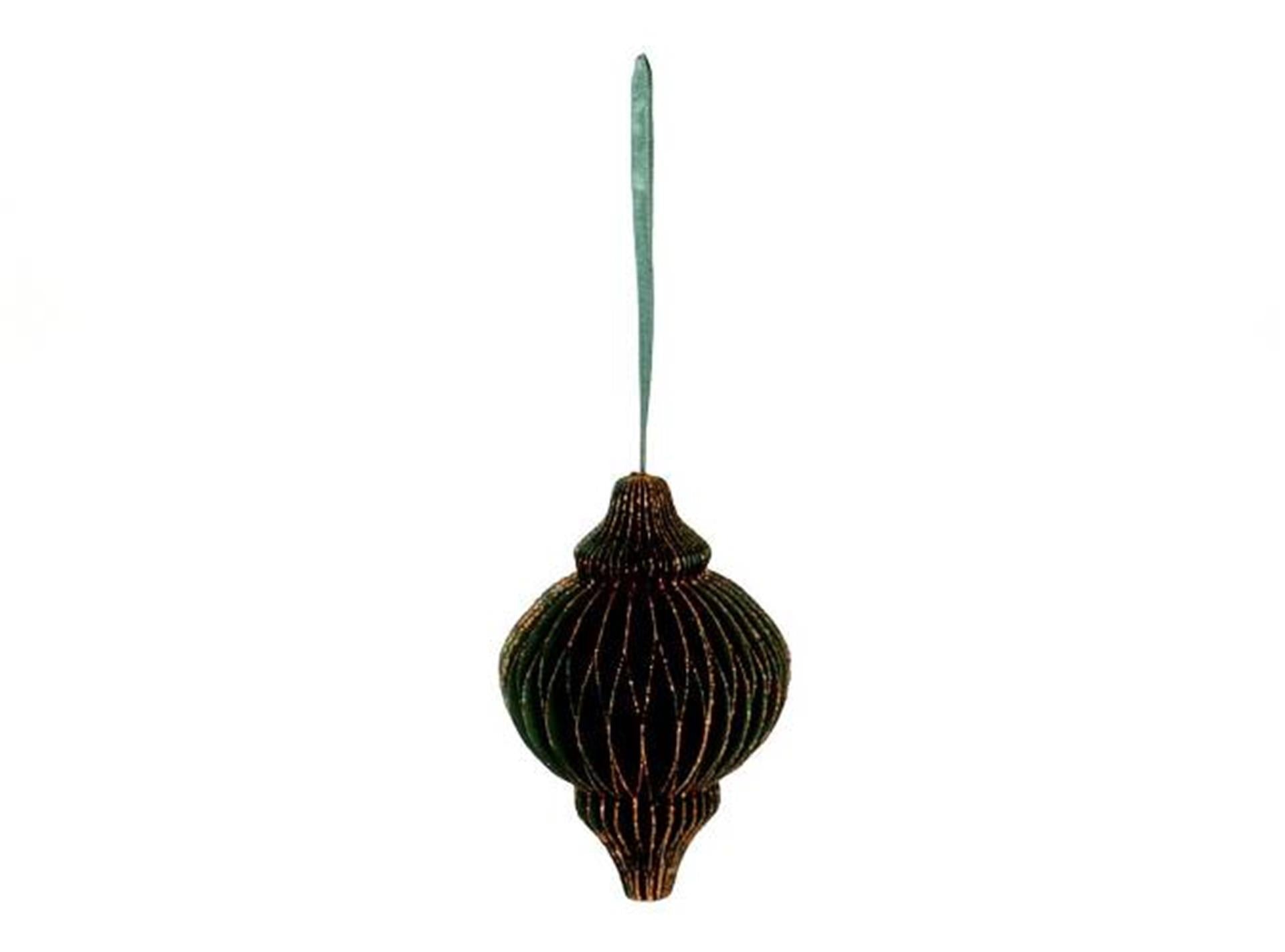 HBx natural Living Weihnachtskugel Zwiebelpapier 10cm grün