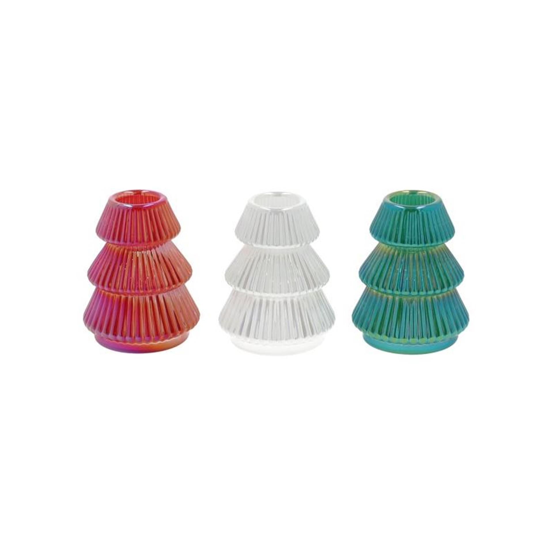 Hbx Natural Living Kerzenhalter Weihnachtsbaum Glas H8cm