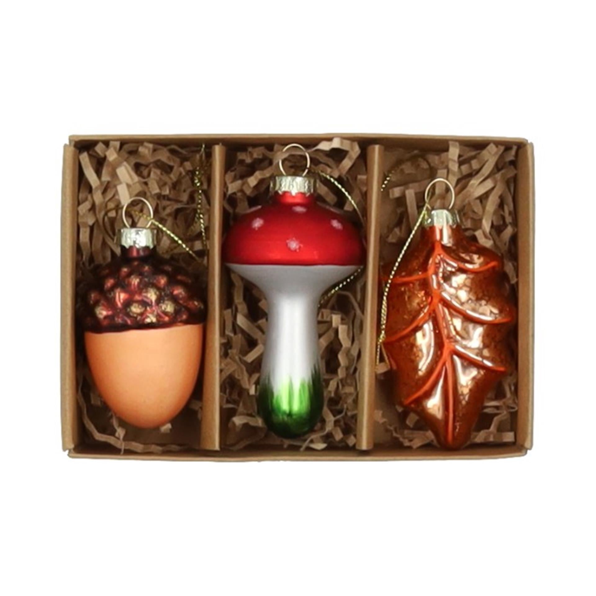 Hbx Natural Living Weihnachtsanhänger Glaswald 3 Stück Fensterbox
