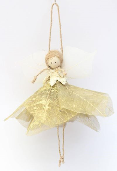 HBx Natural Living Weihnachtsanhänger Engel 3 Stück Gold
