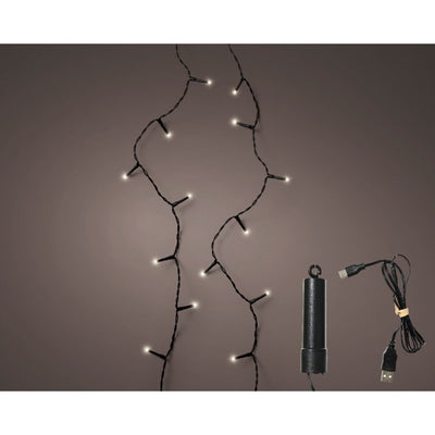Kaemingk LED-Duracharge-Basisleuchten mit 8 Funktionen, Funkeleffekt für den Außenbereich, 742,5 cm | 2 Stk