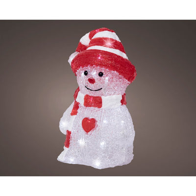 Andere Marken Dekoration LED Schneemann 13,3x16,8x25,2 cm Acryl rot weiß