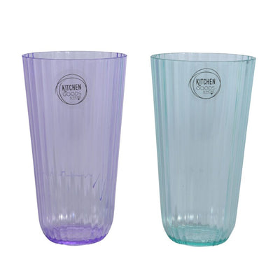 Verschiedenes Trinkglas Plastik 2 Assorti Farbe 15 cm