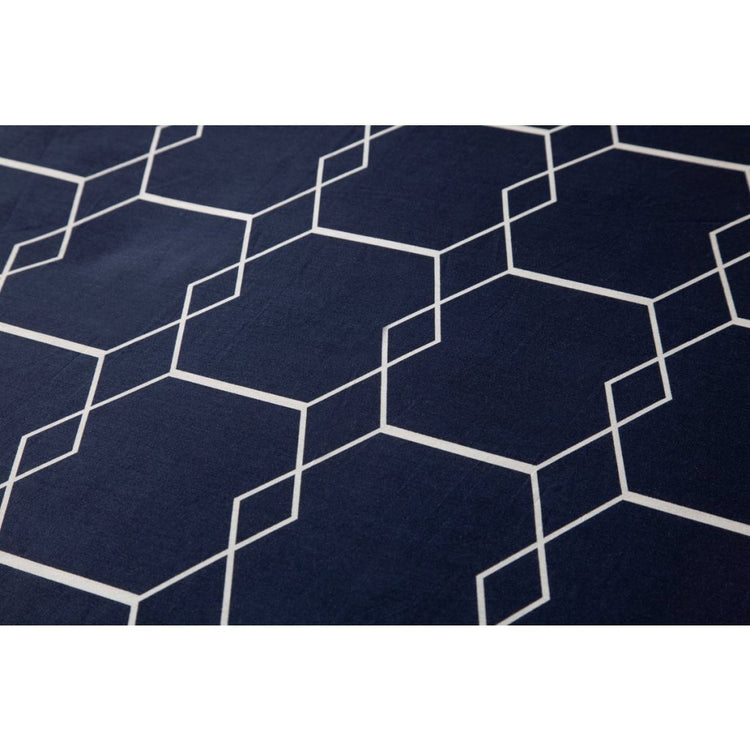 Zehn Cate Cotton Single Duvet Cover 140x200 220 cm grafisch dunkelblau