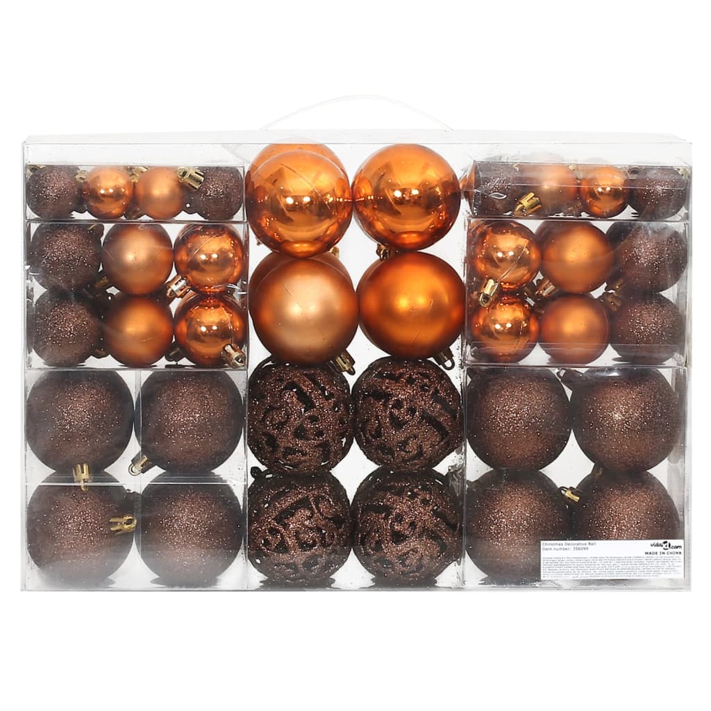 Vidaxl Weihnachtsbällchen 100 St 3 4 6 cm Brown