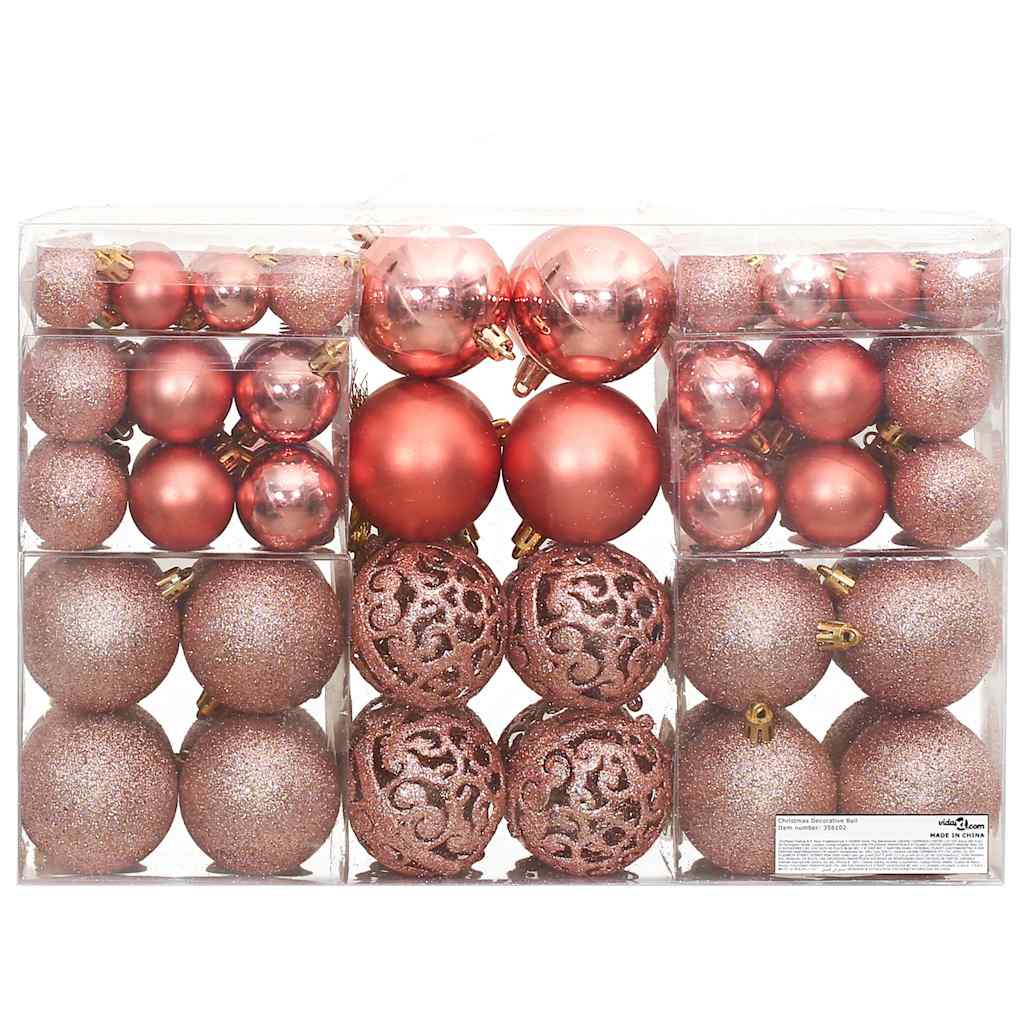 Vidaxl Weihnachtsbällchen 100 St 3 4 6 cm Pink und Rosé