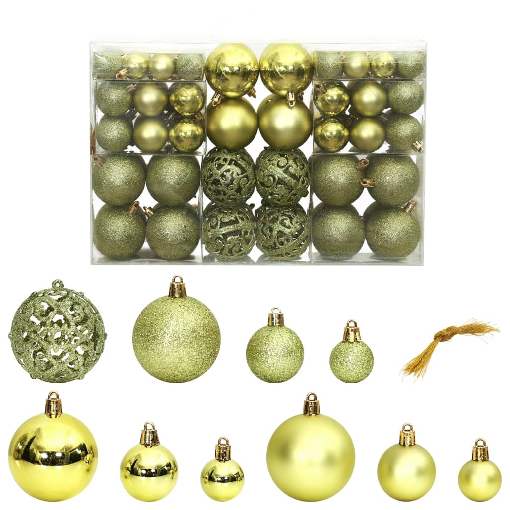 Vidaxl Weihnachtsbällchen 100 St 3 4 6 cm hellgrün