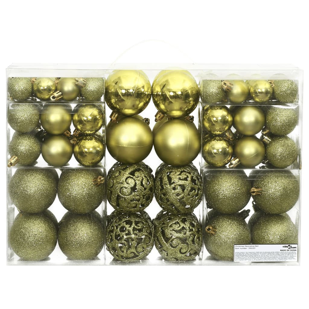 Vidaxl Weihnachtsbällchen 100 St 3 4 6 cm hellgrün