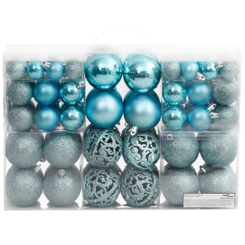 Vidaxl Weihnachtsbällchen 100 St 3 4 6 cm Türkis