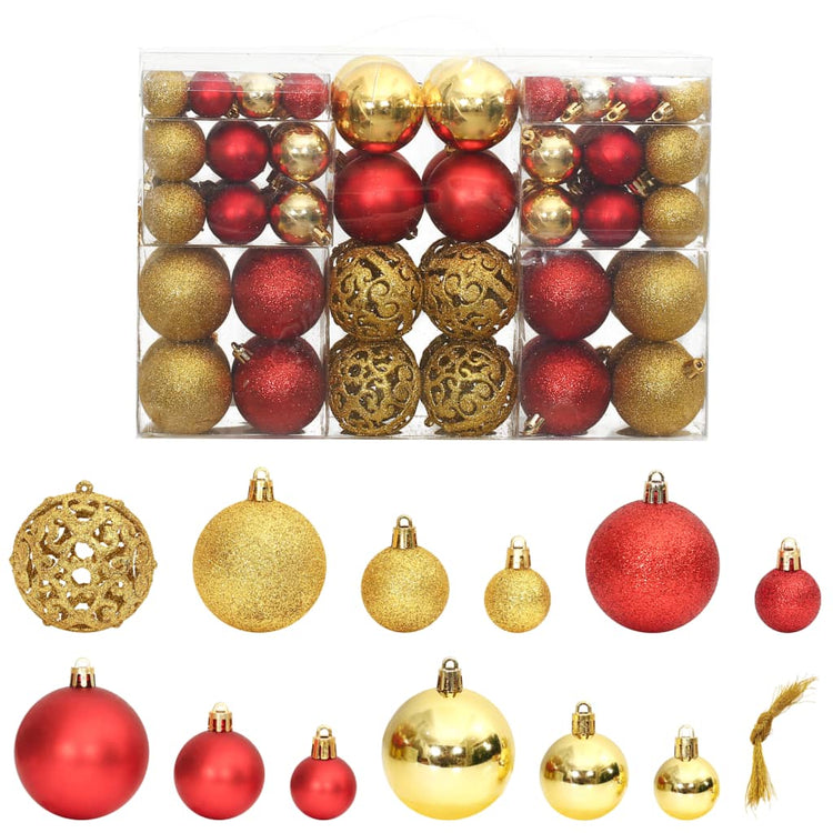 Vidaxl Weihnachtsbällchen 100 PCs 3 4 6 cm Golden und Wein rot