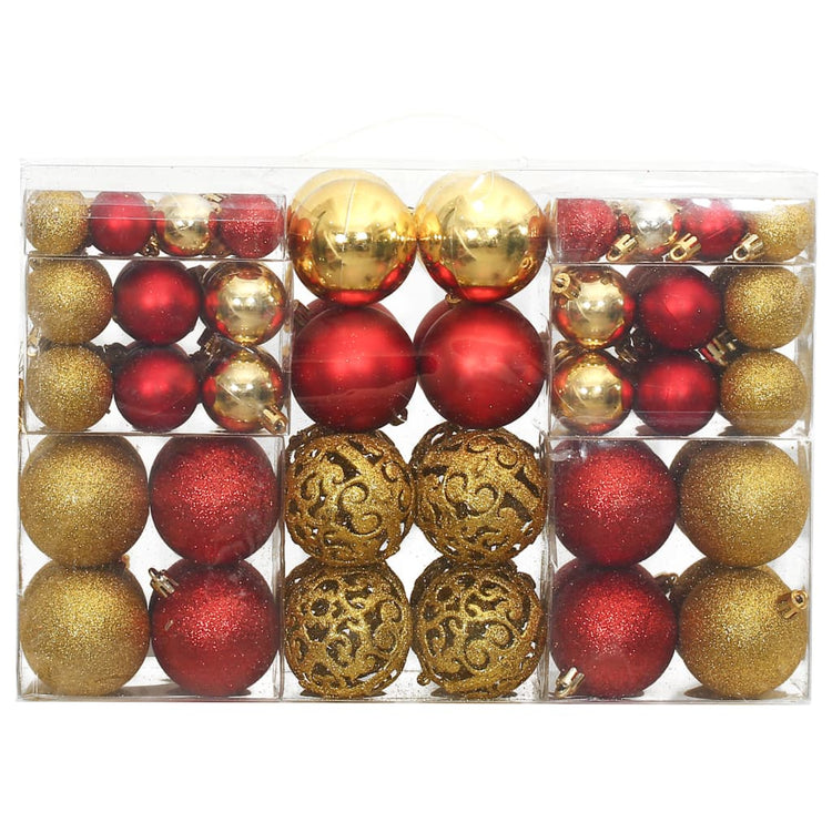 Vidaxl Weihnachtsbällchen 100 PCs 3 4 6 cm Golden und Wein rot