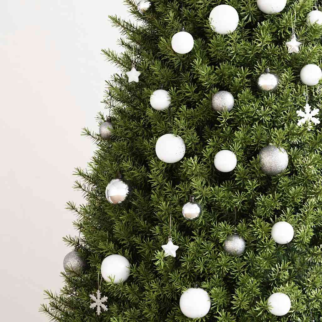 VIDAXL 111-TEIL-Weihnachtsball-Set Polystyrol weiß und grau