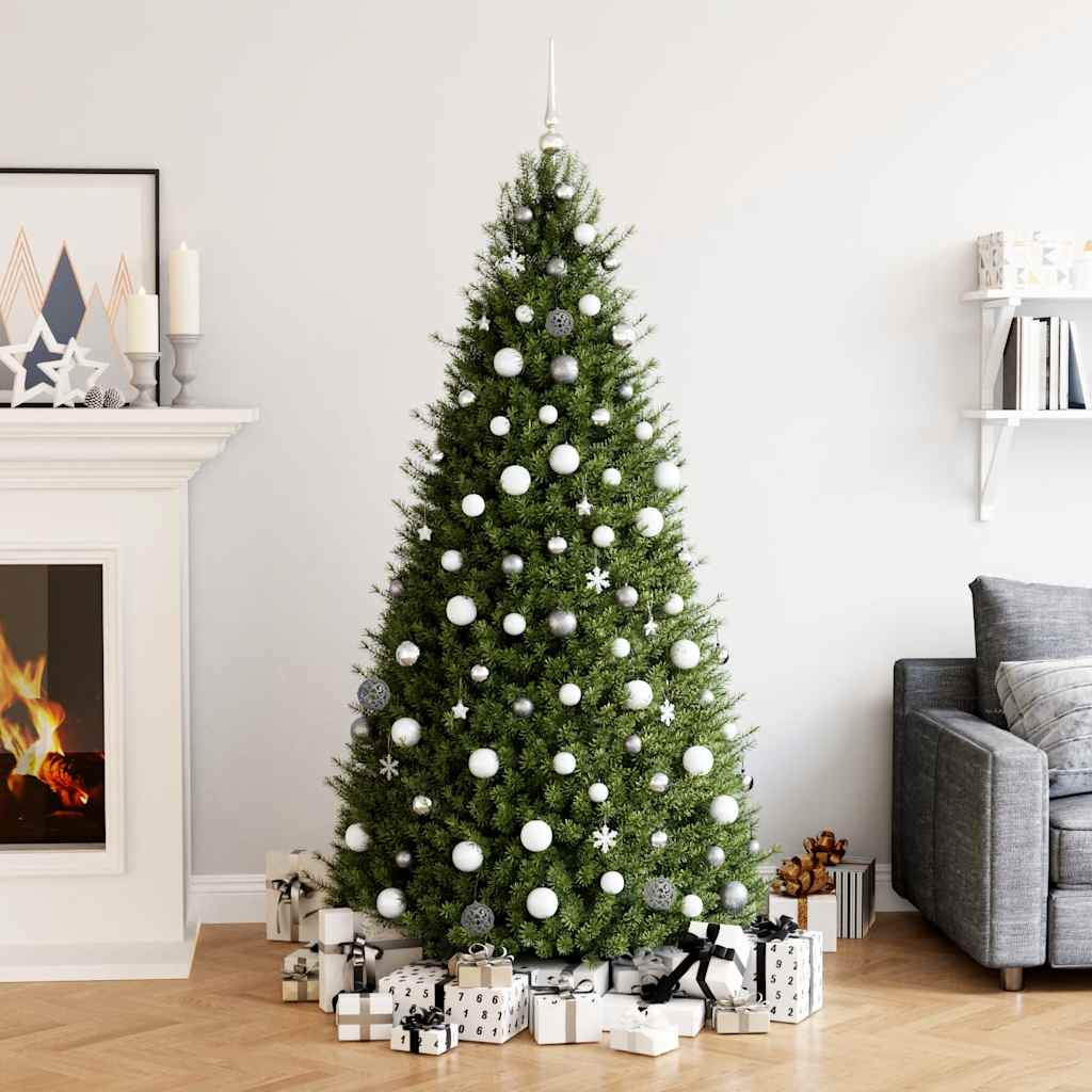 VIDAXL 111-TEIL-Weihnachtsball-Set Polystyrol weiß und grau