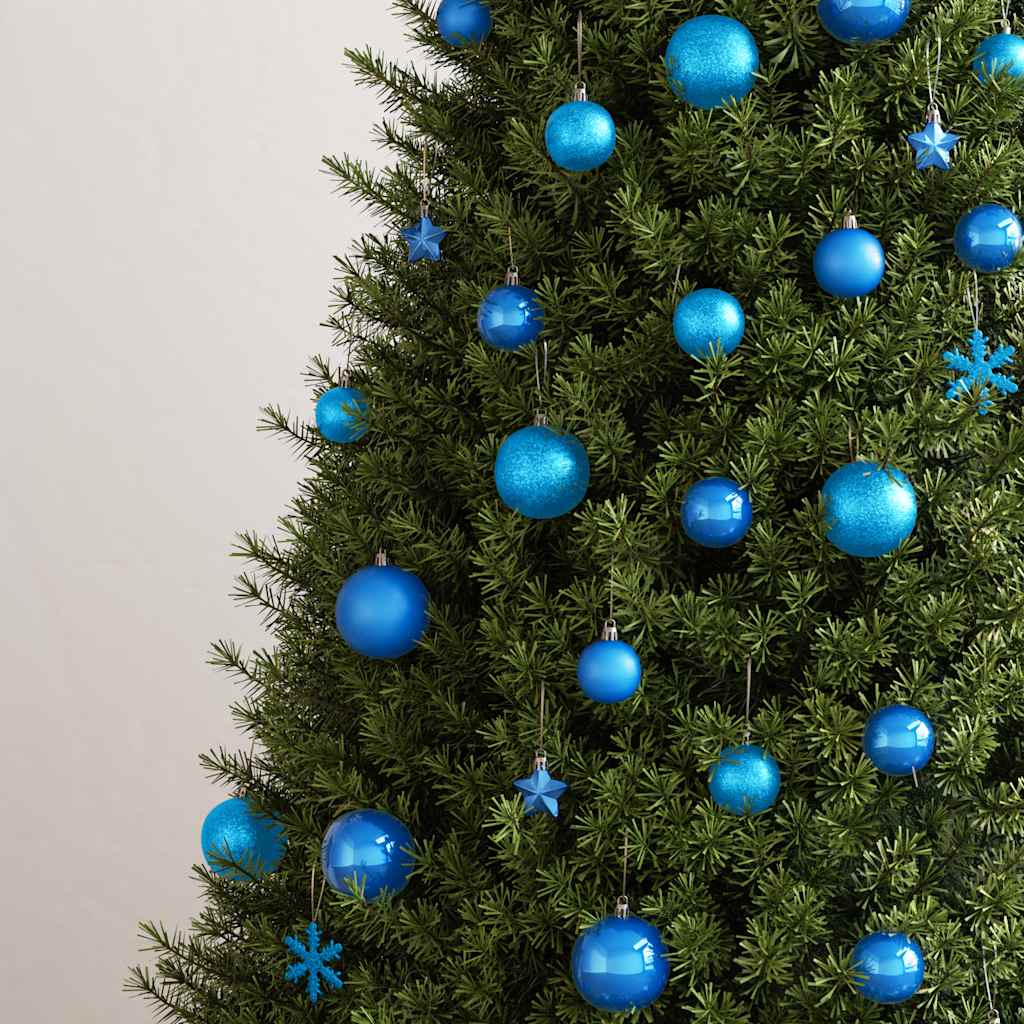 VidaXL 111-teiliges Weihnachtskugel-Set Styropor Blau