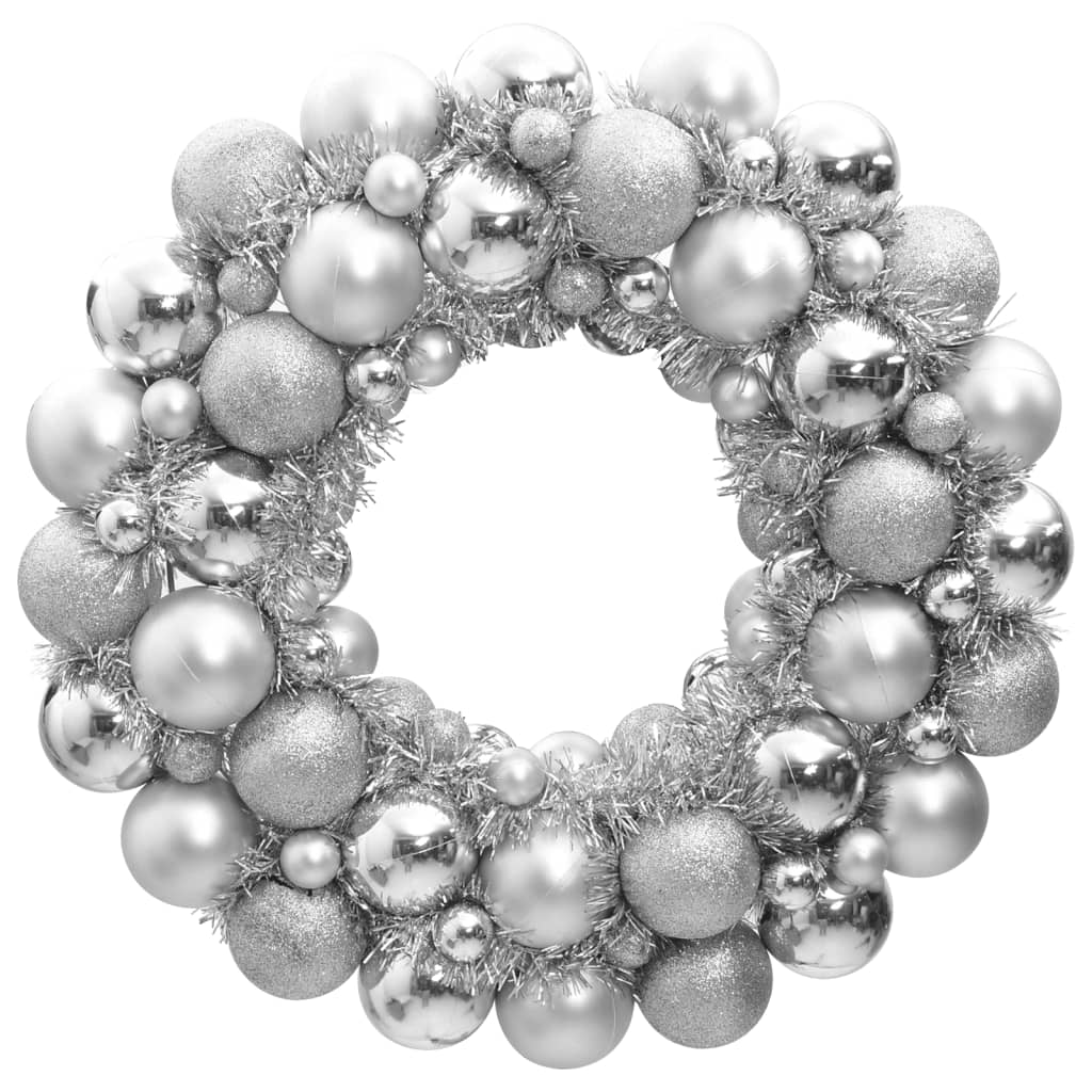Vidaxl Weihnachtskranz 45 cm Polystyrol Silberfarbe