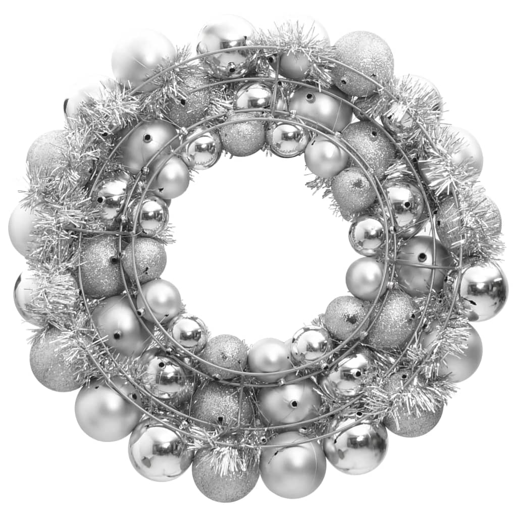 Vidaxl Weihnachtskranz 45 cm Polystyrol Silberfarbe