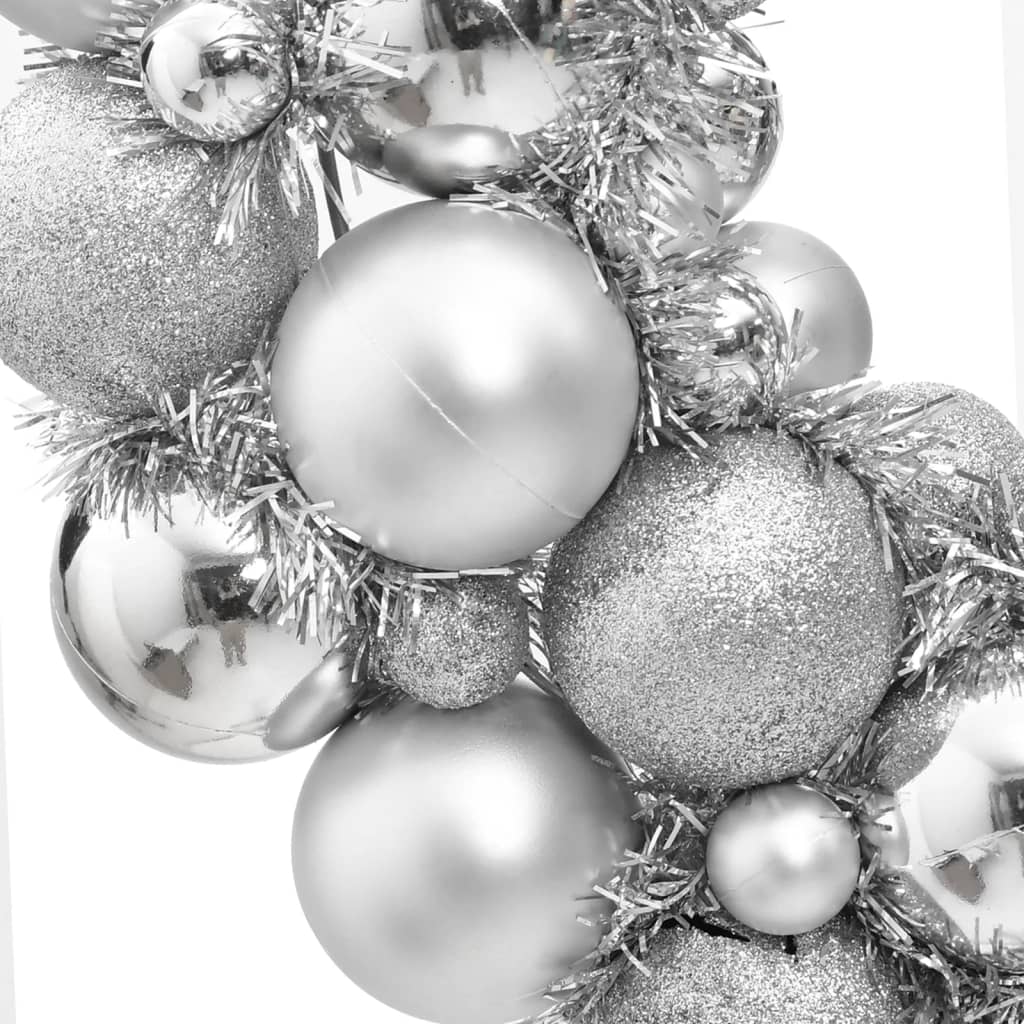 Vidaxl Weihnachtskranz 45 cm Polystyrol Silberfarbe